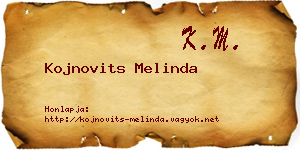 Kojnovits Melinda névjegykártya