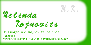 melinda kojnovits business card